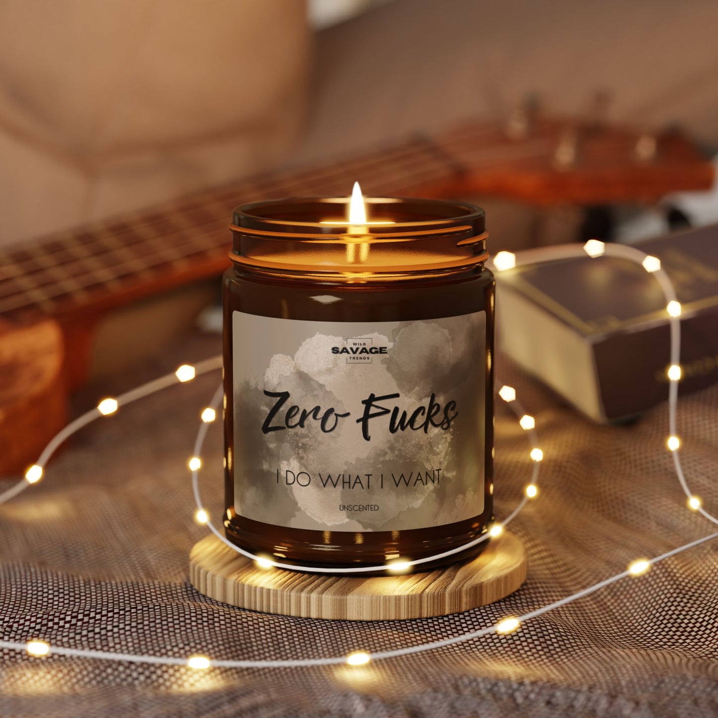 Zero Fucks Candle Unscented Soy Candle