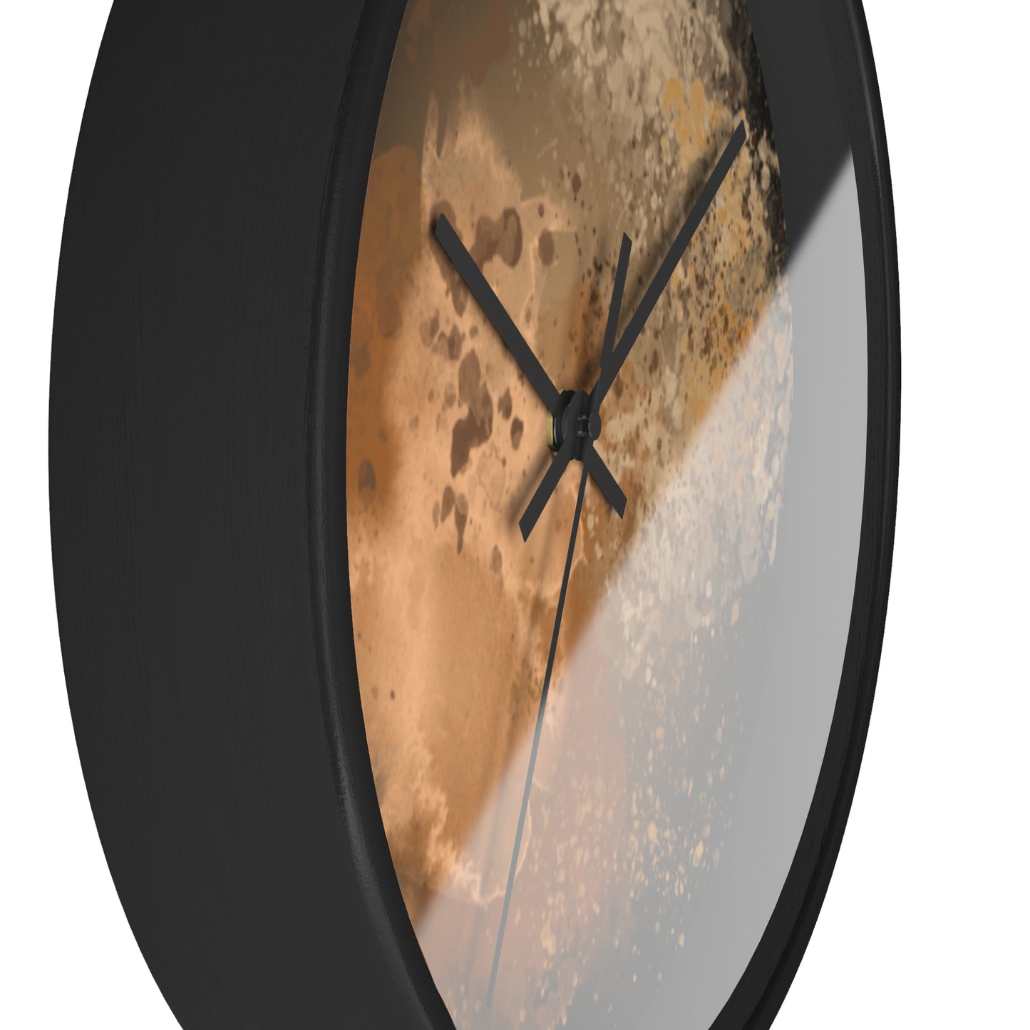 Abstract Copper Splash Wall Clock — Modern Metallic Art Home Decor