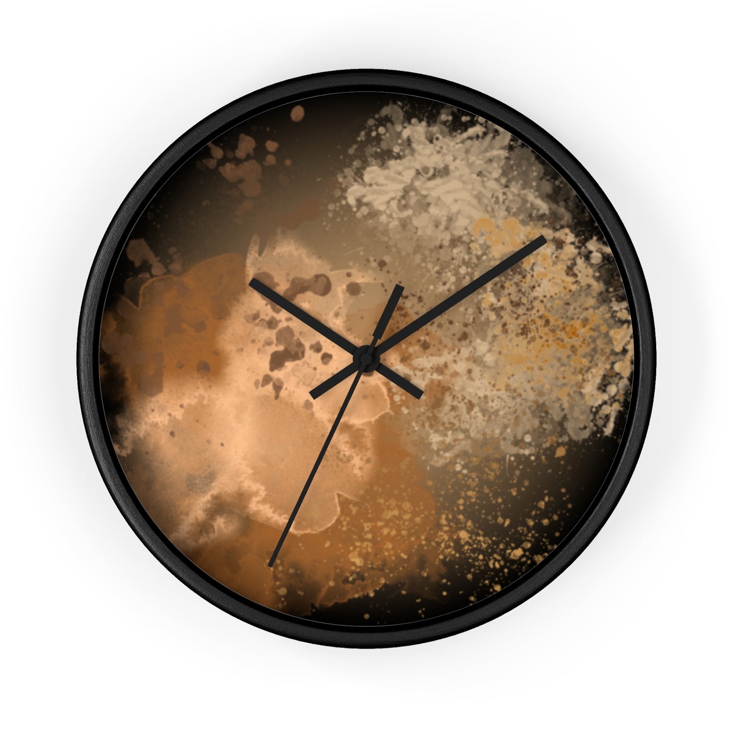 Abstract Copper Splash Wall Clock — Modern Metallic Art Home Decor