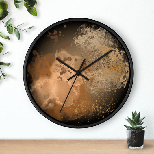 Abstract Copper Splash Wall Clock — Modern Metallic Art Home Decor